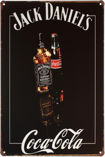 Jack Daniel's And Coca-Cola (ms-00844) Металлическая табличка - 20x30см