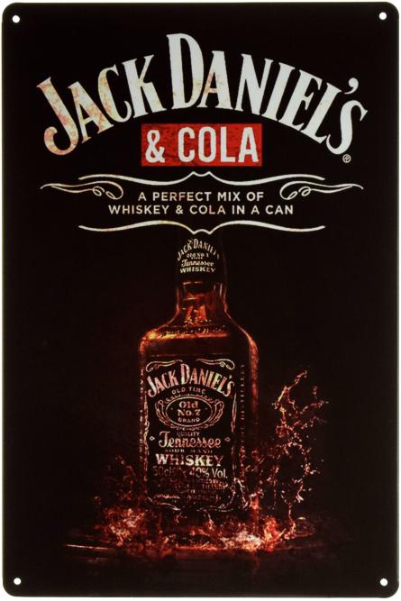 Jack Daniel's (Coca-Cola) (ms-001389) Металлическая табличка - 20x30см