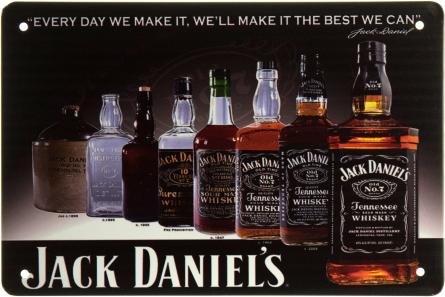 Jack Daniel’s (Эволюция Бутылки) (ms-001930) Металлическая табличка - 20x30см