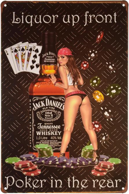 Jack Daniel's (Покер В Реале) (ms-001301) Металлическая табличка - 20x30см