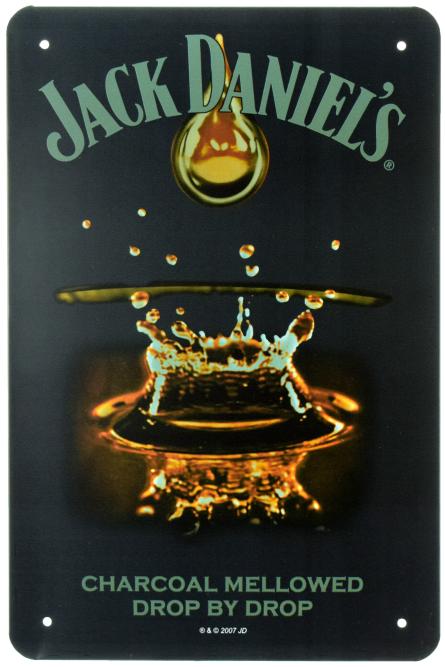Jack Daniels (Пом'якшується Деревним Вугіллям Крапля За Каплею) (ms-00824) Металева табличка - 20x30см