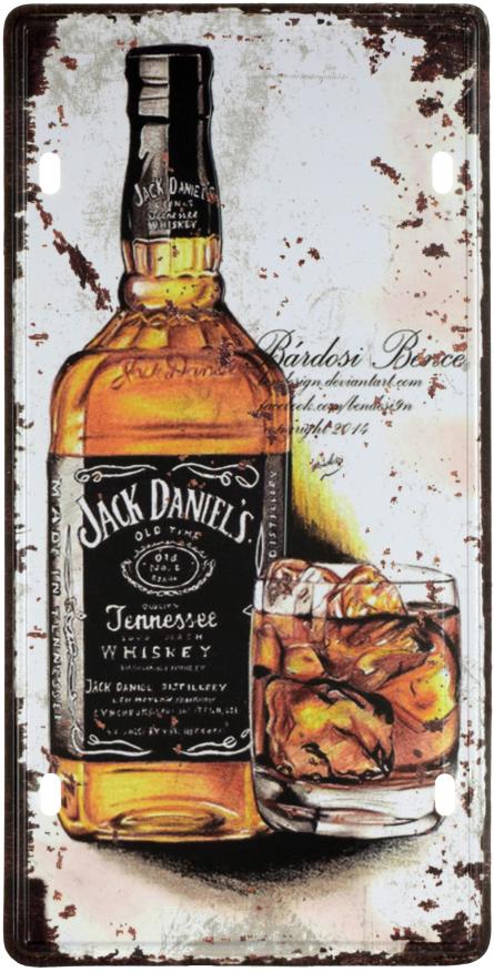 Jack Daniel’s (Стакан Со Льдом) (ms-001232) Металлическая табличка - 15x30см