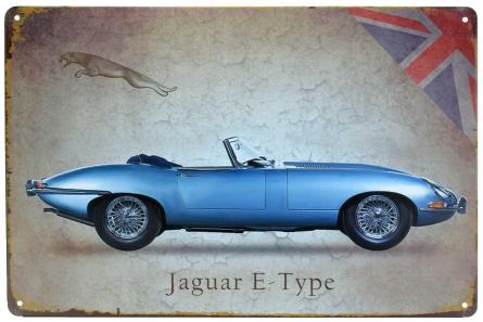 Jaguar E-Type (ms-00432) Металлическая табличка - 20x30см
