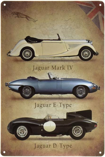 Jaguar (Retro) (ms-00674) Металлическая табличка - 20x30см