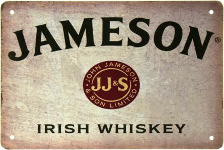 Джемесон / Jameson (Irish Whiskey) (ms-002473) Металлическая табличка - 20x30см