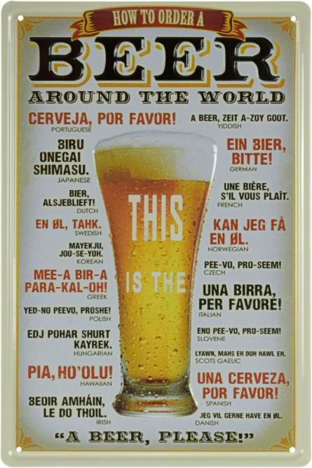 Як Замовити Пиво По Всьому Світу (ms-001833) Металева табличка - 20x30см
