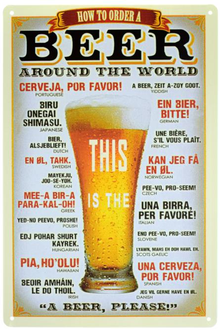 Як Замовити Пиво По Всьому Світу (ms-00444) Металева табличка - 20x30см