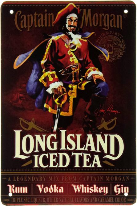 Капитан Морган / Captain Morgan (Long Island Iced Tea) (ms-002248) Металлическая табличка - 20x30см