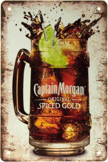 Капитан Морган / Captain Morgan (Original Spiced Gold) (ms-002252) Металлическая табличка - 20x30см