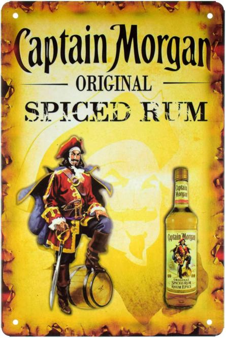 Капітан Морган, Справжній Пряний Ром / Captain Morgan Original Spiced Rum (ms-001625) Металева табличка - 20x30см
