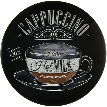Капучино / Cappuccino (ms-001349) Металлическая табличка - 30см (круглая)