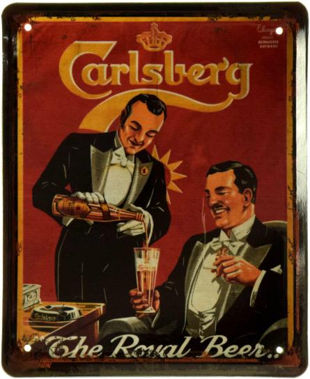 Карлсберг (Королевское Пиво) / Carlsberg (The Royal Beer) (ms-002390) Металлическая табличка - 18x22см