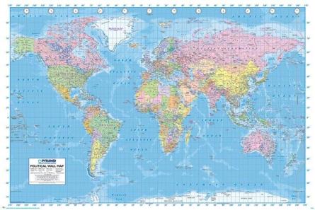 Карта Світу / World Map (ps-00112) Постер/Плакат - Стандартний (61x91.5см)