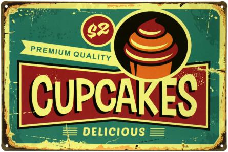 Кекси Вищого Якості / Premium Quality Cupcakes (ms-003223) Металева табличка - 20x30см