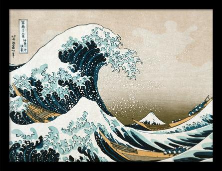 Хокусай (Большая Волна В Канагаве) / Hokusai (Great Wave off Kanagawa) (pat-002796) Картина (в раме)