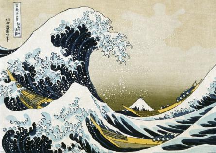 Хокусай (Велика Хвиля Канаґава) / Hokusai (Great Wave off Kanagawa) (ps-001792) Постер/Плакат - Мега (100x140см)