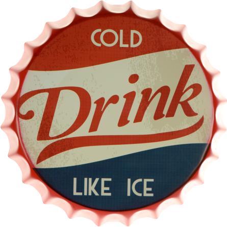 Холодный Напиток Как Лед / Cold Drink Like Ice (ms-002035) Металлическая табличка - 35см (кришка)