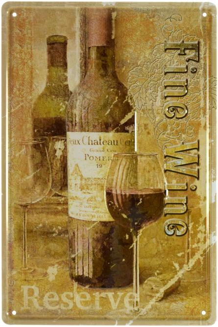 Хороше Вино / Fine Wine (ms-003234) Металева табличка - 20x30см