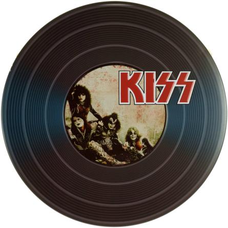 Kiss (Vinyl Look) (ms-002009) Металева табличка - 30см (кругла)