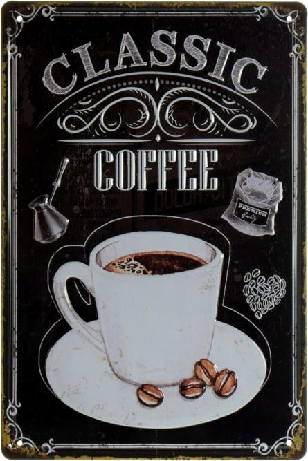 Классический Кофе / Classic Coffee (ms-001846) Металлическая табличка - 20x30см