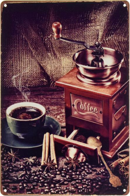 Кофе (Корица И Бадьян) (ms-00631) Металлическая табличка - 20x30см
