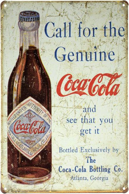Кока-Кола / Coca-Cola (Call For The Genuine) (ms-001658) Металлическая табличка - 20x30см
