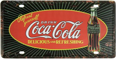 Кока-Кола / Coca-Cola (Refresh Yourself) (ms-001188) Металлическая табличка - 15x30см