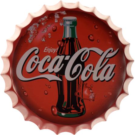 Кока-Кола (Кришка) / Coca-Cola (Enjoy Coca-Cola) (ms-001691) Металева табличка - 35см (кришка)