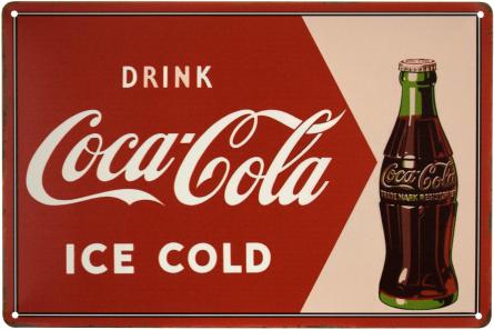 Кока-Кола (Пейте Кока-Колу Ледяной) / Coca-Cola (ms-001272) Металлическая табличка - 20x30см