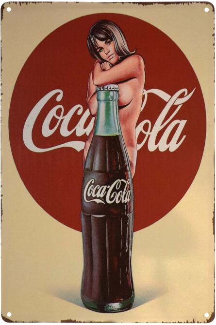 Кока-Кола / Coca-Cola (Pin Up) (ms-001279) Металева табличка - 20x30см