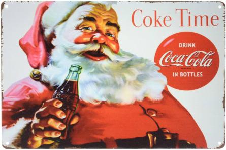 Кока-Кола Санта Клаус / Coca-Cola Santa Claus  (ms-001655) Металлическая табличка - 20x30см