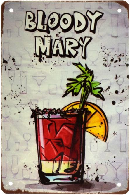 Коктейль Кровавая Мэри / Bloody Mary (ms-003104) Металлическая табличка - 20x30см
