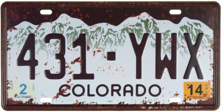 Колорадо / Colorado (431 TWX) (ms-001184) Металлическая табличка - 15x30см