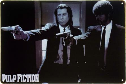 Кримінальне Чтиво / Pulp Fiction (Black) (ms-002431) Металева табличка - 20x30см