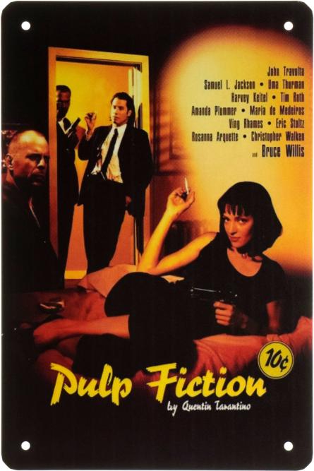 Кримінальне Чтиво / Pulp Fiction (By Quentin Tarantino) (ms-003150) Металева табличка - 20x30см