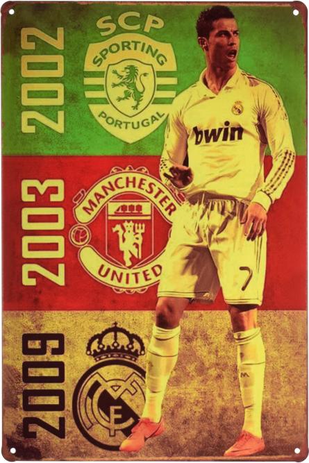 Кріштіану Роналду (Реал Мадрид) (ms-001252) Металева табличка - 20x30см