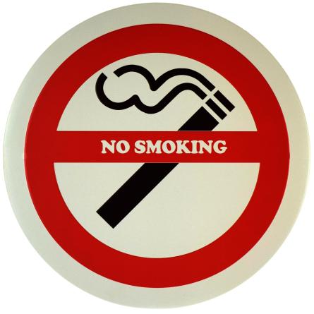 Курение Запрещено / No Smoking (ms-001356) Металлическая табличка - 30см (круглая)