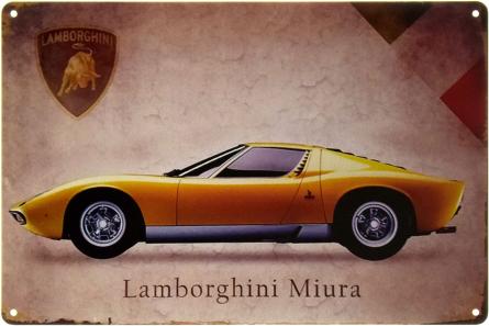 Lamborghini Miura (ms-00433) Металлическая табличка - 20x30см