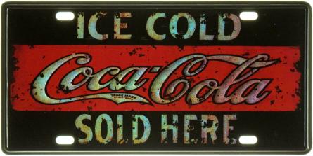 Ледяная Кока-Кола Продается Здесь / Ice Cold Coca-Cola Sold Here (ms-002957) Металлическая табличка - 15x30см