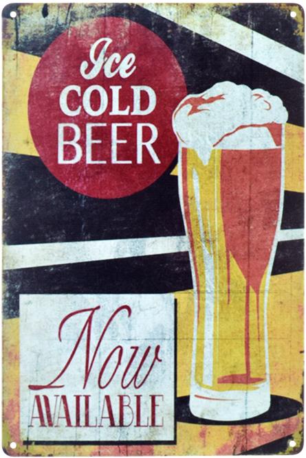 Ледяное Пиво (В Наличии) (ms-00926) Металлическая табличка - 20x30см