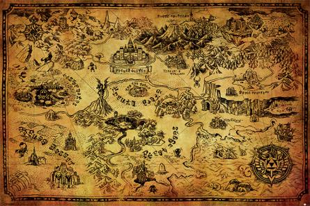 Легенда Про Зельду (Карта Хайрул) / The Legend Of Zelda (Hyrule Map) (ps-001775) Постер/Плакат - Стандартний (61x91.5см)