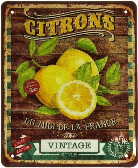 Лимоны С Юга Франции / Citrons Du Midi De La France (ms-002830) Металлическая табличка - 18x22см