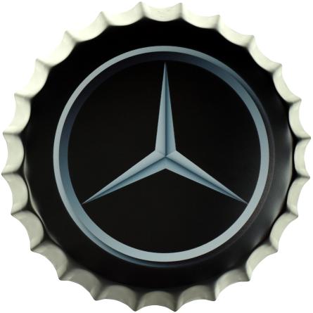 Логотип Мерседес Бенц / Mercedes-Benz Logo (ms-001684) Металлическая табличка - 35см (кришка)