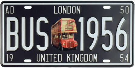 Лондон / London (BUS 1956) (ms-001124) Металева табличка - 15x30см