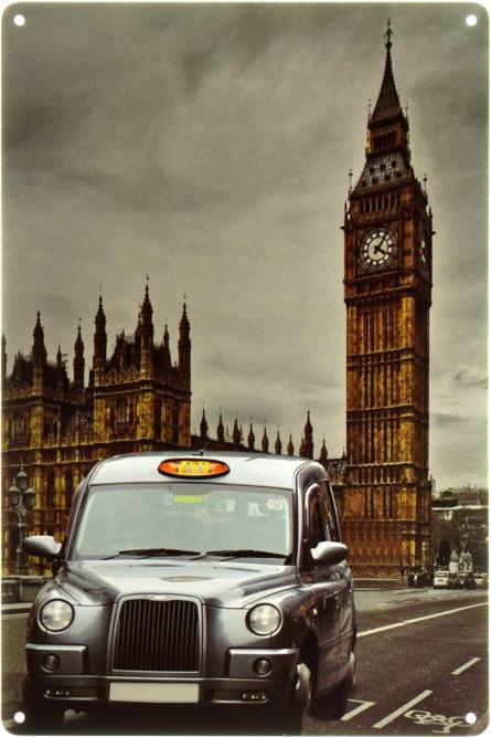 Лондон (Таксі) / London (Taxi) (ms-001971) Металева табличка - 20x30см