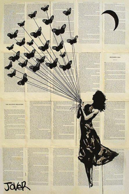 Луи Джовер / Loui Jover (Butterflying) (ps-00155) Постер/Плакат - Стандартный (61x91.5см)