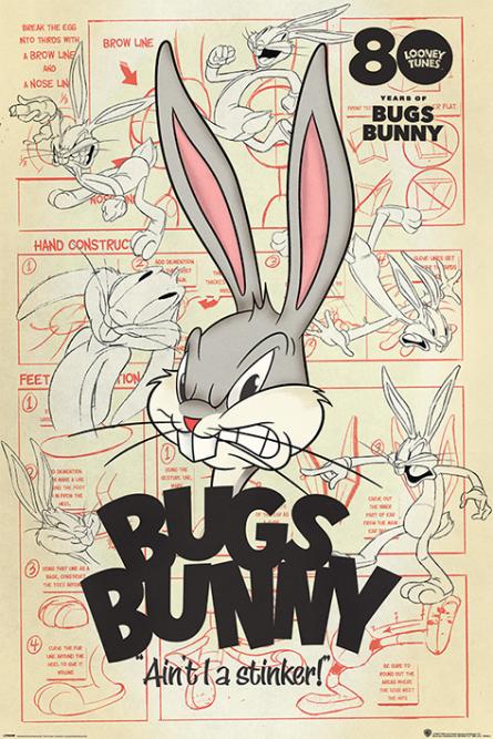 Луни Тюнз (Багз Банни) / Looney Tunes (Bugs Bunny) (ps-001725) Постер/Плакат - Стандартный (61x91.5см)