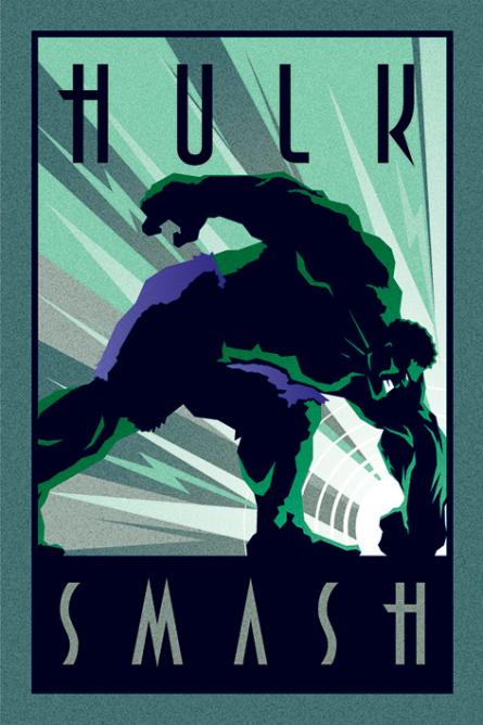 Марвел Деко (Халк) / Marvel Deco (Hulk) (ps-002125) Постер/Плакат - Стандартний (61x91.5см)