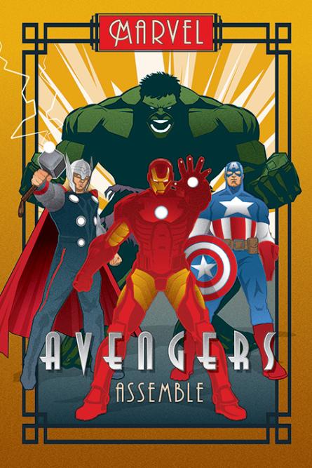 Марвел Деко (Месники) / Marvel Deco (Avengers) (ps-002780) Постер/Плакат - Стандартний (61x91.5см)