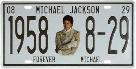 Майкл Джексон / Michael Jackson (1958 8-29) (ms-001132) Металлическая табличка - 15x30см